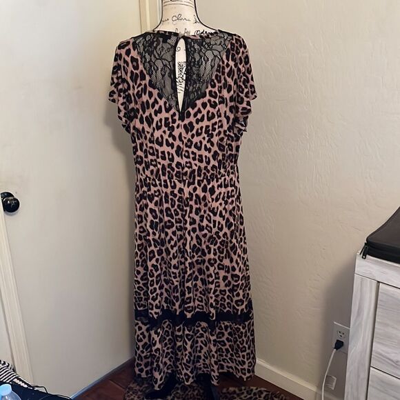 Torrid Leopard Lace Front Pockets Maxi Dress Mobwife Animal Print - Picture 8 of 15